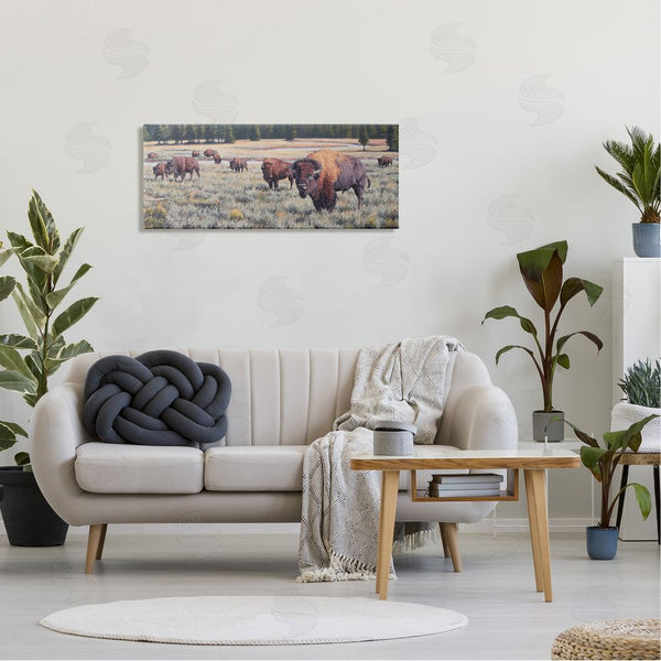 Stupell Industries Lindsay Scott | Bison Herd Rural Stream Wall Art