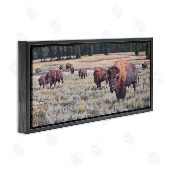 Stupell Industries Lindsay Scott | Bison Herd Rural Stream Wall Art