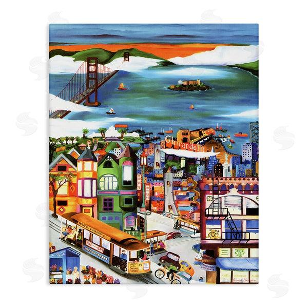 stupell industries Linnea Pergola | Bustling Seaside Town Wall Art