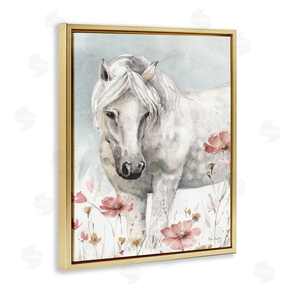 Stupell Industries Lisa Audit | Horse With Pink Flowers
