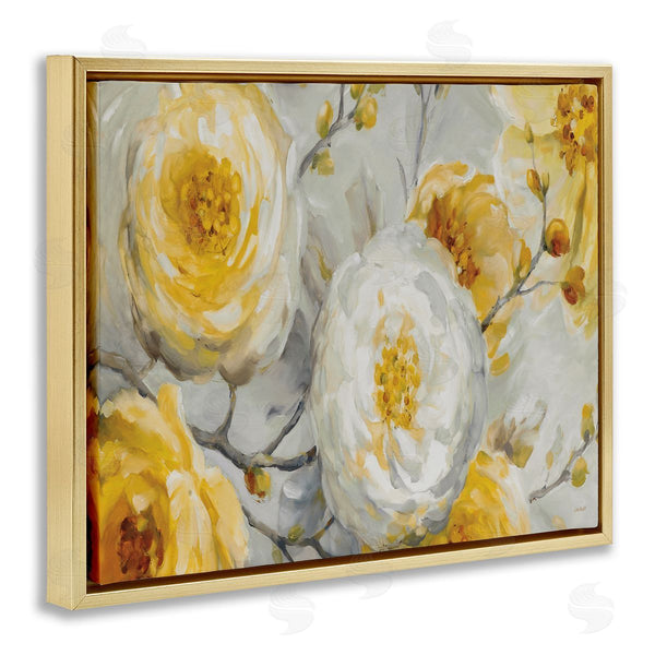 Stupell Industries Lisa Audit | Layered Flower Blossoms Yellow