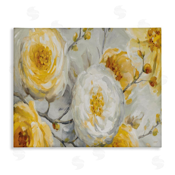 stupell industries Lisa Audit | Layered Flower Blossoms Yellow