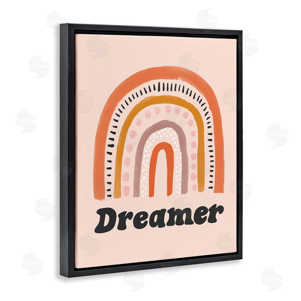 Stupell Industries Lisa Barlow | Dreamer Sentiment Whimsical Orange Pink Rainbow Wall Art