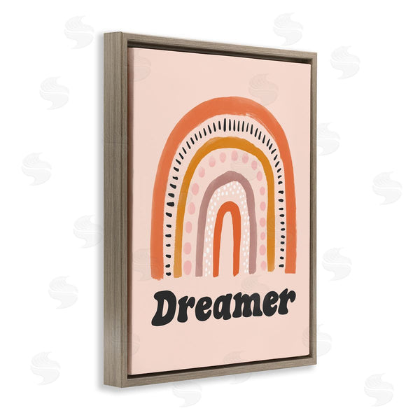 Stupell Industries Lisa Barlow | Dreamer Sentiment Whimsical Orange Pink Rainbow Wall Art