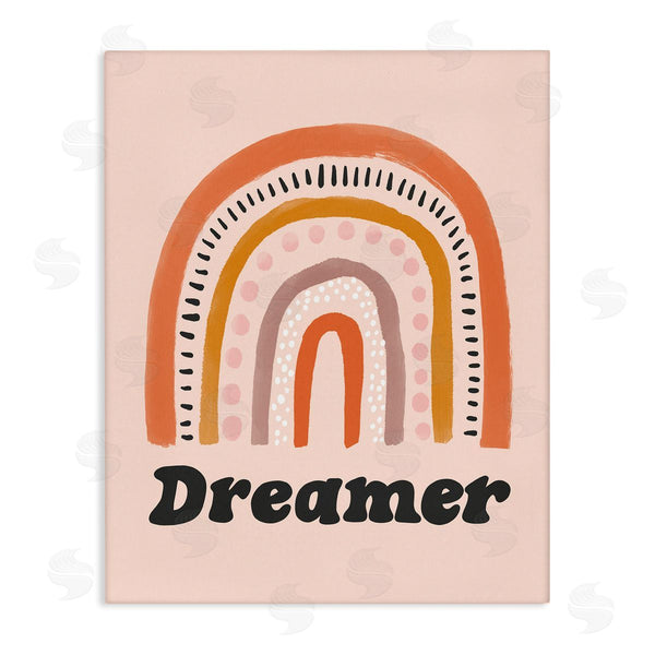 stupell industries Lisa Barlow | Dreamer Sentiment Whimsical Orange Pink Rainbow Wall Art