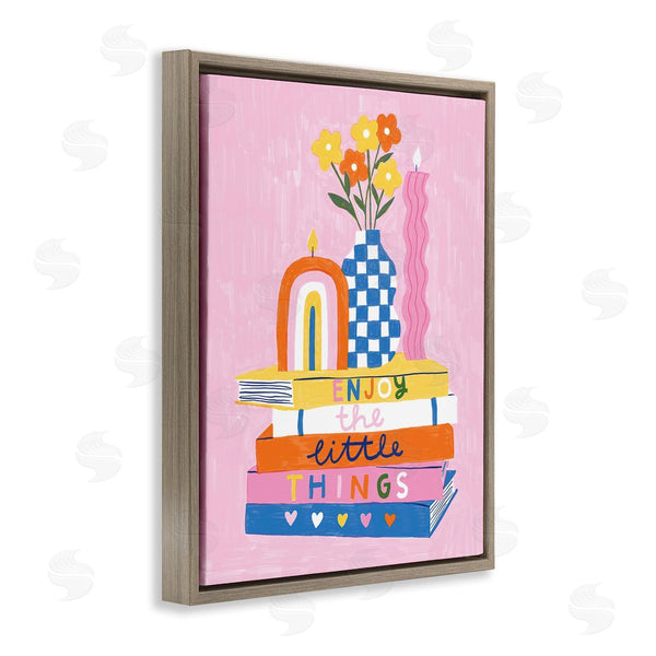 Stupell Industries Lisa Barlow | Enjoy Little Things Bookstack Wall Art