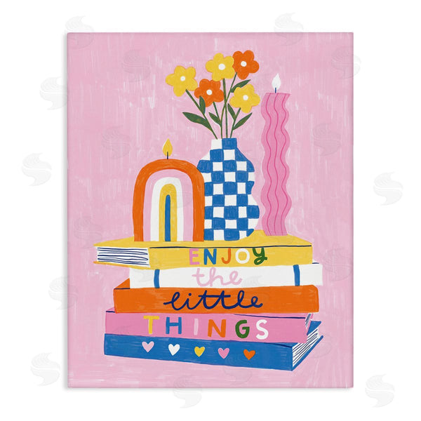 stupell industries Lisa Barlow | Enjoy Little Things Bookstack Wall Art
