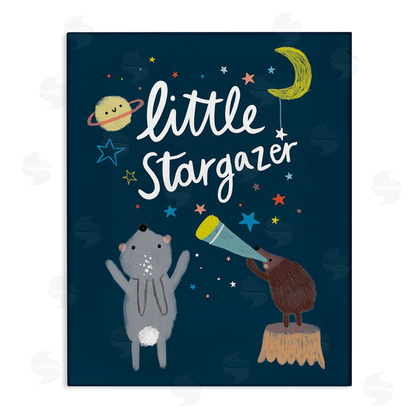 stupell industries Lisa Barlow | Little Stargazer Kid's Forest Animals Under Night Sky Wall Art