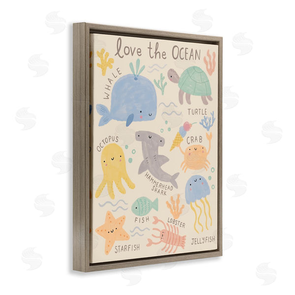 Stupell Industries Lisa Barlow | Love The Ocean Creatures Wall Art