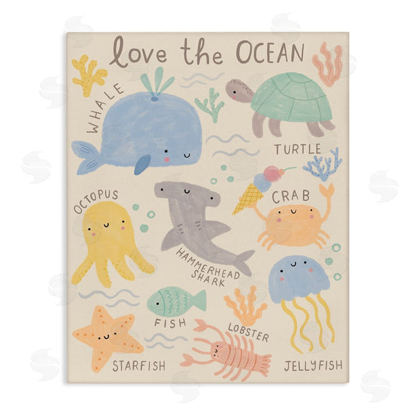 stupell industries Lisa Barlow | Love The Ocean Creatures Wall Art