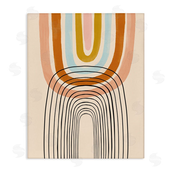 stupell industries Lisa Barlow | Playful Rainbow Reflection Asymmetrical Linework Wall Art