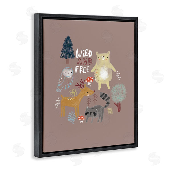 Stupell Industries Lisa Barlow | Wild And Free Kid's Forest Beer Owl Racoon Wall Art
