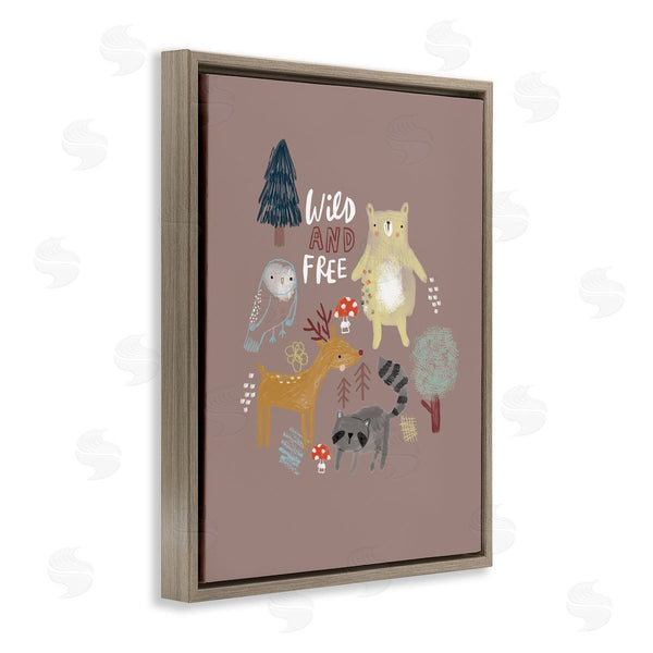 Stupell Industries Lisa Barlow | Wild And Free Kid's Forest Beer Owl Racoon Wall Art