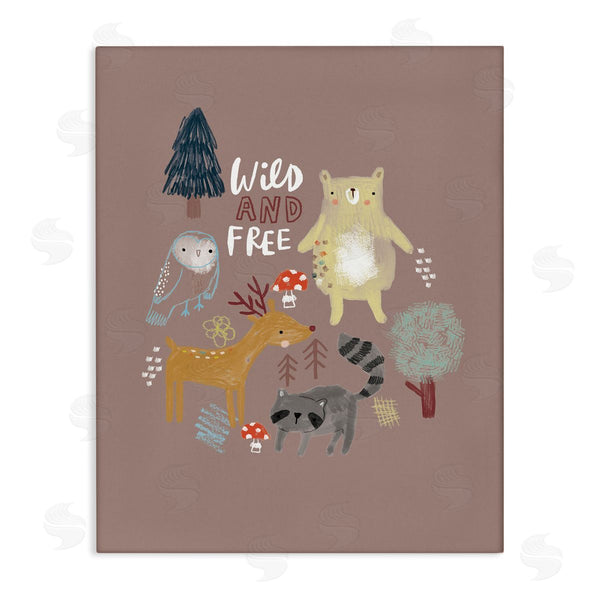 stupell industries Lisa Barlow | Wild and Free Kid's Forest Beer Owl Racoon Wall Art
