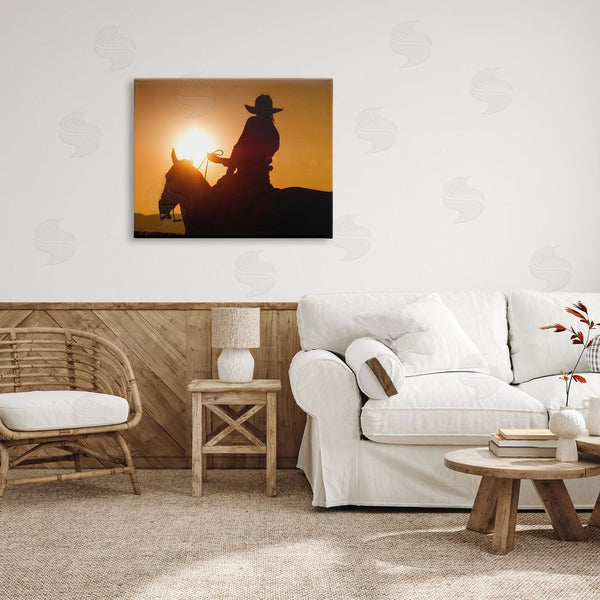 Stupell Industries Lisa Dearing | Cowboy At Sunset Silhouette Wall Art