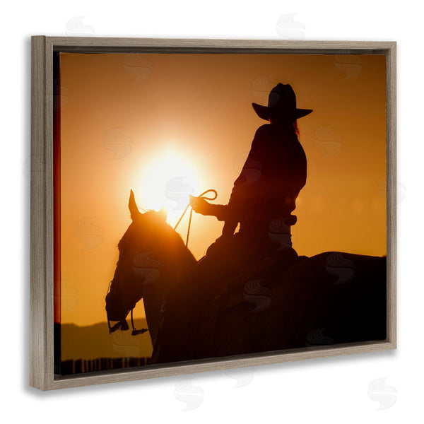 Stupell Industries Lisa Dearing | Cowboy At Sunset Silhouette Wall Art