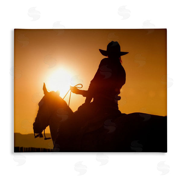 stupell industries Lisa Dearing | Cowboy at Sunset Silhouette Wall Art