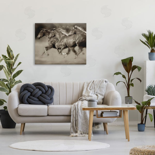 Stupell Industries Lisa Dearing | Galloping Horse Herd Trotting Wild Animal Photography Wall Art