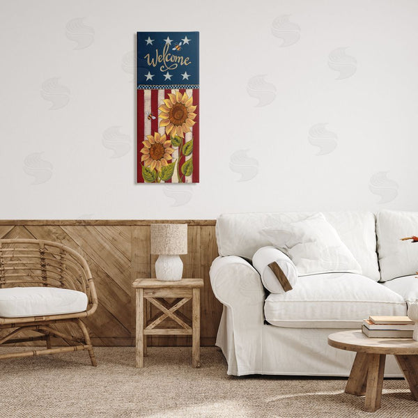 Stupell Industries Lisa Hilliker | Americana Welcome Country Sunflowers Wall Art
