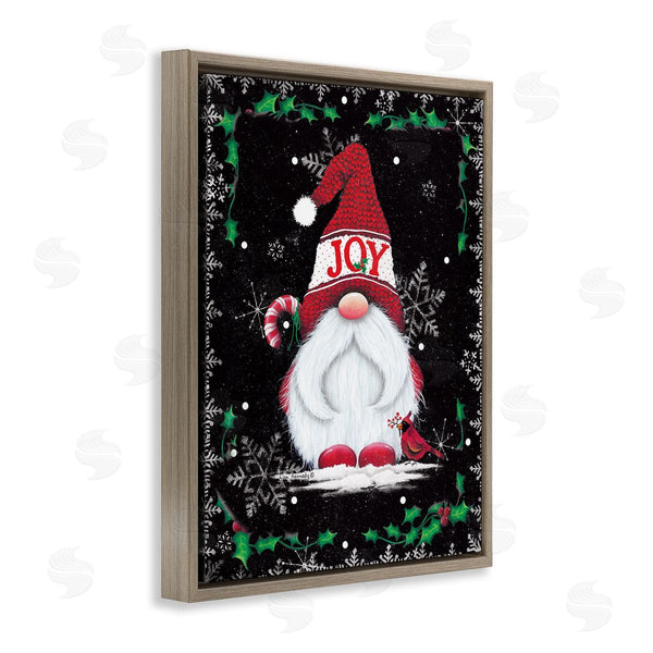 Stupell Industries Lisa Kennedy | Joyful Red Gnome & Cardinal Holly Botanical Border Wall Art