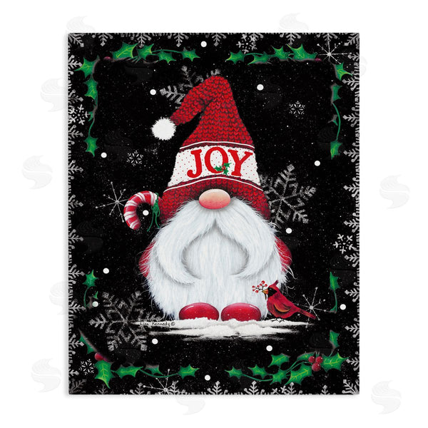 stupell industries Lisa Kennedy | Joyful Red Gnome & Cardinal Holly Botanical Border Wall Art