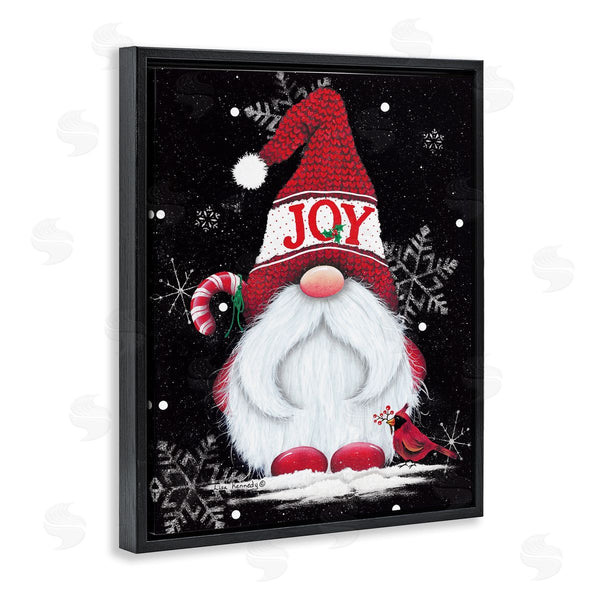Stupell Industries Lisa Kennedy | Red Holiday Gnome Candy Cane Snowflakes Pattern Wall Art