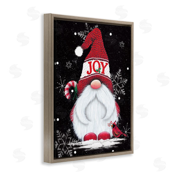 Stupell Industries Lisa Kennedy | Red Holiday Gnome Candy Cane Snowflakes Pattern Wall Art
