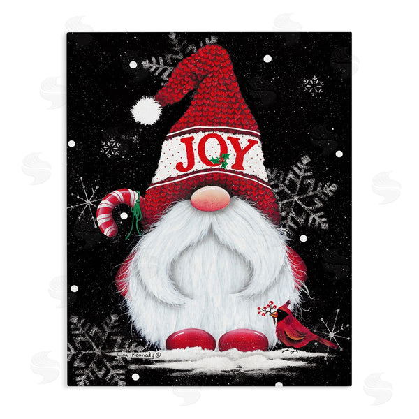 stupell industries Lisa Kennedy | Red Holiday Gnome Candy Cane Snowflakes Pattern Wall Art