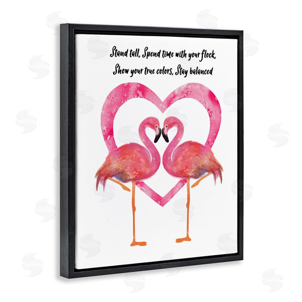 Stupell Industries Lisa Lane | Stand Tall Pink Flamingo Heart