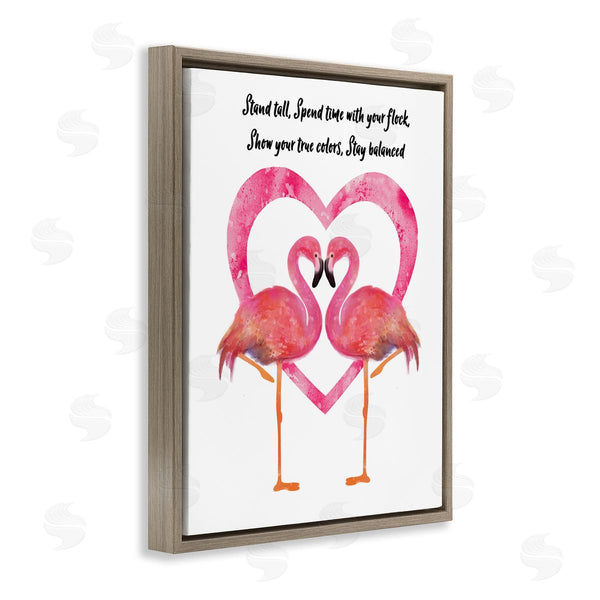Stupell Industries Lisa Lane | Stand Tall Pink Flamingo Heart