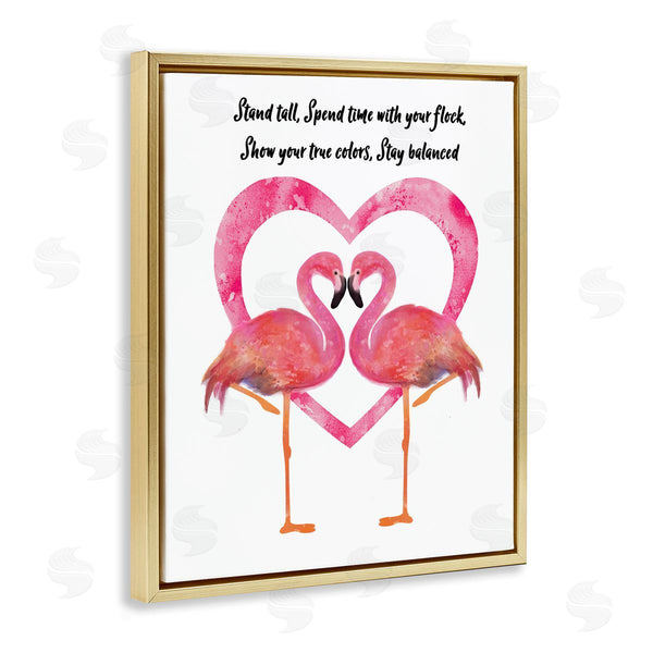 Stupell Industries Lisa Lane | Stand Tall Pink Flamingo Heart