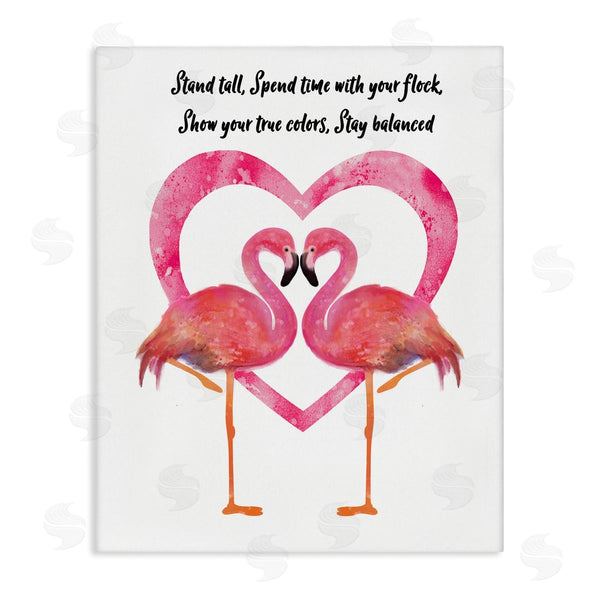 stupell industries Lisa Lane | Stand Tall Pink Flamingo Heart