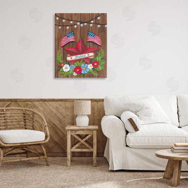 Stupell Industries Lisa Larson | Americana Country Garland Wall Art