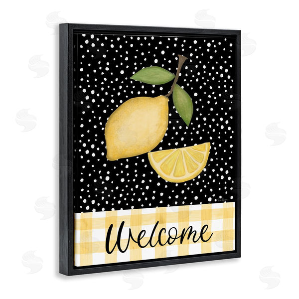 Stupell Industries Lisa Larson | Country Welcome Sign Polka Dot Pattern Lemons Wall Art