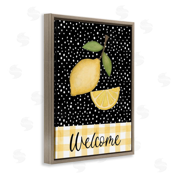 Stupell Industries Lisa Larson | Country Welcome Sign Polka Dot Pattern Lemons Wall Art