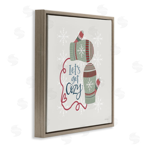 Stupell Industries Lisa Larson | Let's Get Cozy Winter Mittens Snowflake Pattern Wall Art