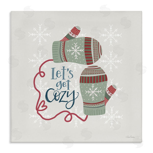 stupell industries Lisa Larson | Let's Get Cozy Winter Mittens Snowflake Pattern Wall Art