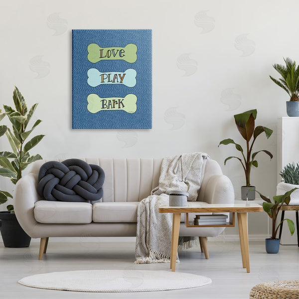 Stupell Industries Lisa Larson | Love Play Bark Blue Pattern Wall Art