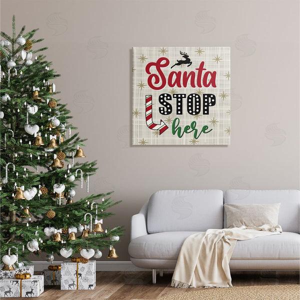 Stupell Industries Lisa Larson | Santa Stop Here Retro Holiday Wall Art