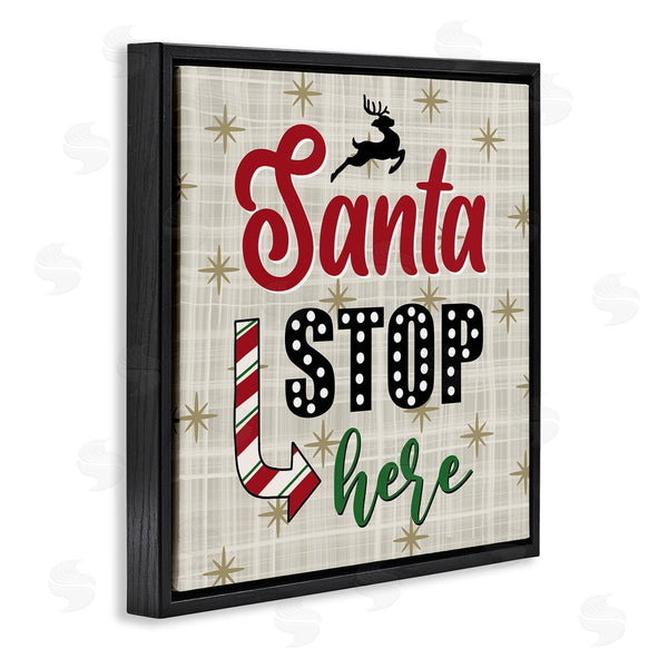 Stupell Industries Lisa Larson | Santa Stop Here Retro Holiday Wall Art