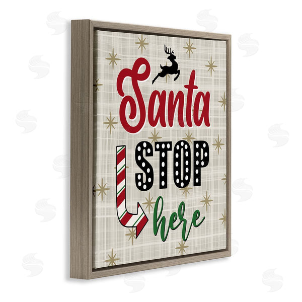 Stupell Industries Lisa Larson | Santa Stop Here Retro Holiday Wall Art