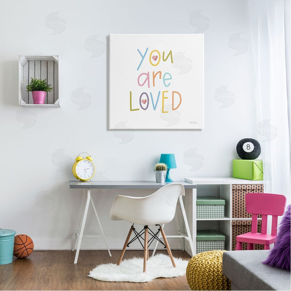 Stupell Industries Lisa Larson | You Are Loved Soft Rainbow Hearts Wall Art
