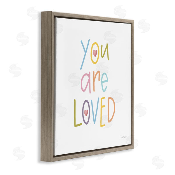 Stupell Industries Lisa Larson | You Are Loved Soft Rainbow Hearts Wall Art