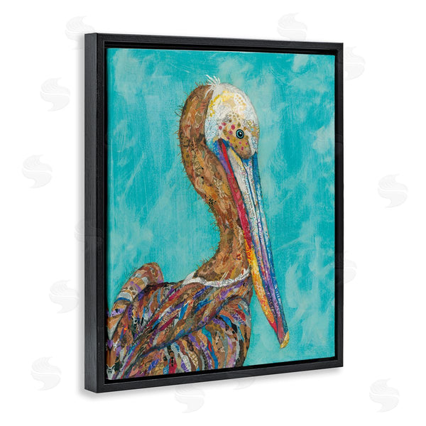 Stupell Industries Lisa Morales | Beautiful Pelican Bird Vivid Collaged Patterns Design Wall Art