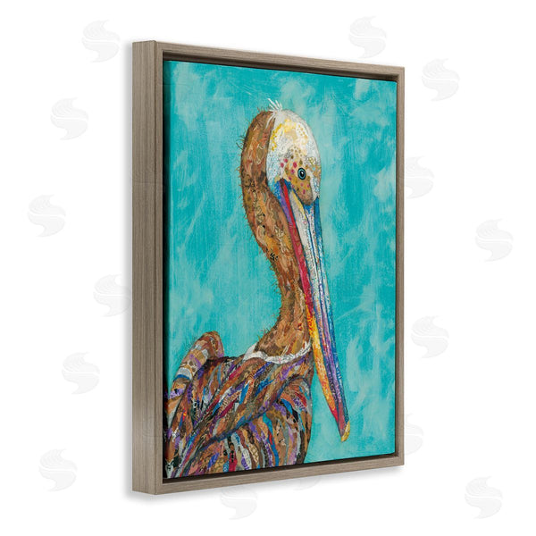 Stupell Industries Lisa Morales | Beautiful Pelican Bird Vivid Collaged Patterns Design Wall Art