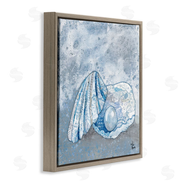 Stupell Industries Lisa Morales | Blue Abstract Clam Pearl