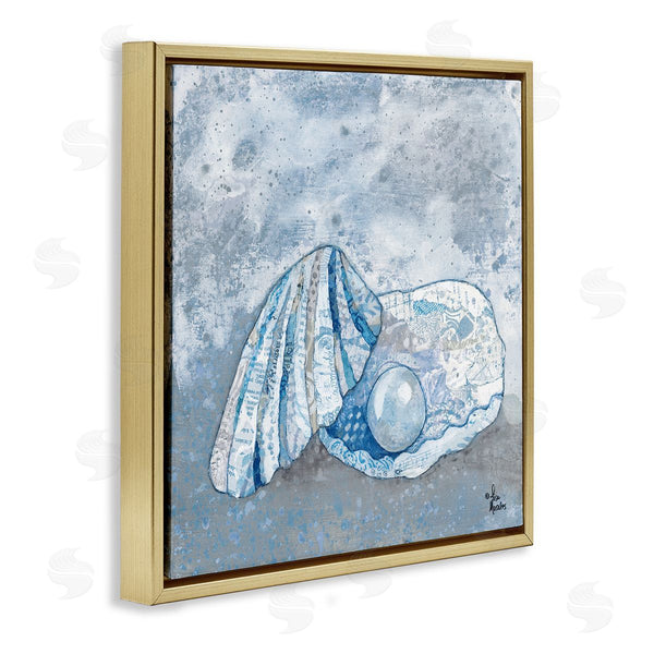 Stupell Industries Lisa Morales | Blue Abstract Clam Pearl