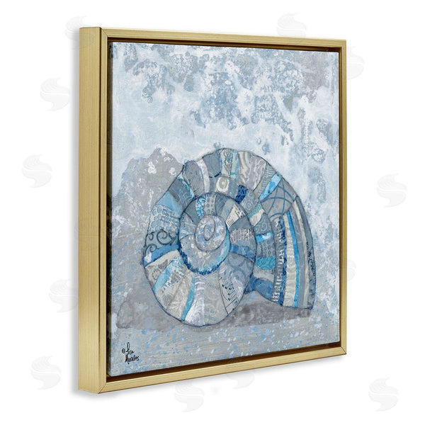 Stupell Industries Lisa Morales | Blue Abstract Nautilus Shell