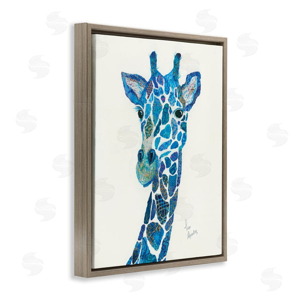 Stupell Industries Lisa Morales | Blue Giraffe Varied Collage Assortment Animal Painting Wall Art