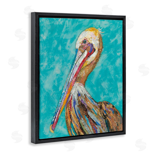 Stupell Industries Lisa Morales | Bold Pelican Bird Varied Collage Pattern Stripes Wall Art